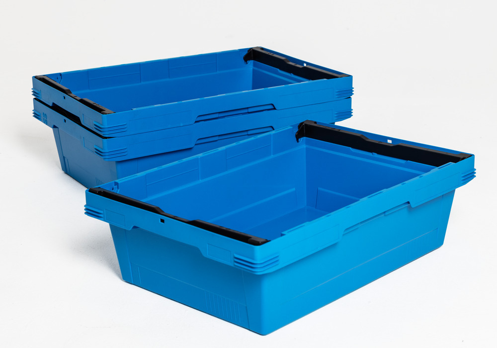 Reusable stacking cont. classic-line D, stack frame, nestable, 600 x 400 x 173 mm, blue, Pk =3 pc. - 1