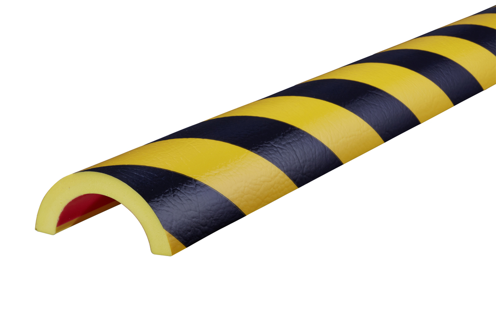 Knuffi® ochrana rúrok, typ R50, samolepiaca, dĺžka 1 m, čierna/žltá, vnútorný polomer 50 mm - 2