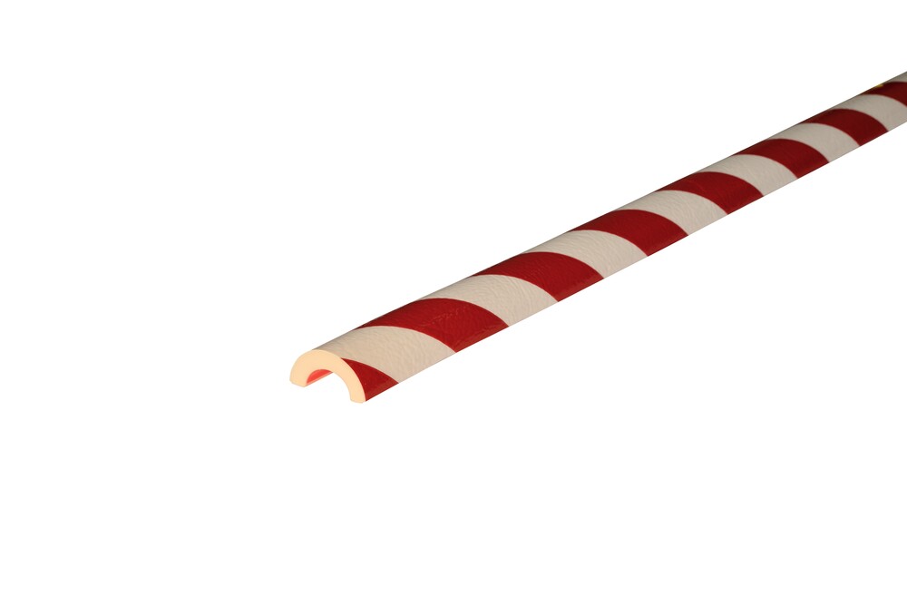 Knuffi® buisbescherming, type R30, zelfklevend, lengte 1 m, rood/wit, binnenradius 30 mm - 2
