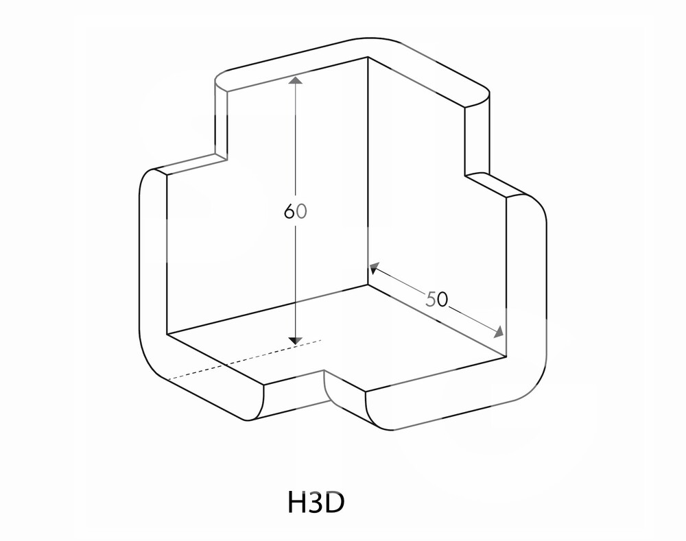 Knuffi® Schutzecke, Typ H3D, schwarz, selbstklebend - 1