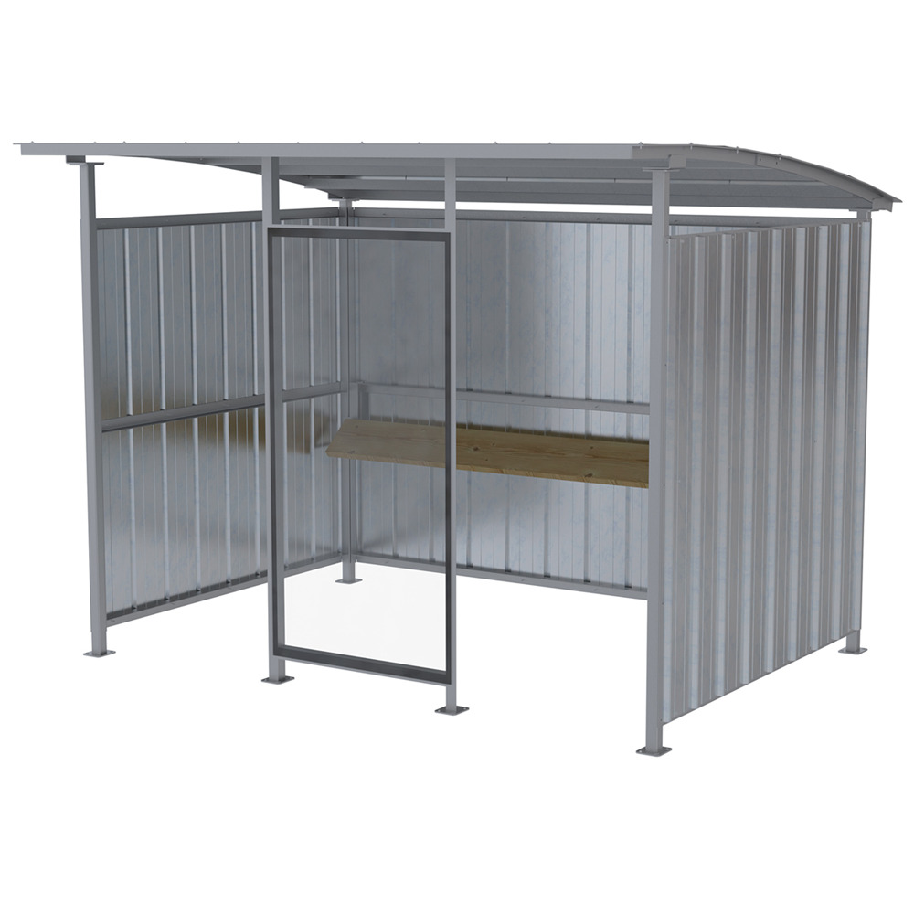 Galvanized Multi Duty Smokers Shelter 95-1/2 In. x 120 In. x 90-1/16 In. Silver - 1