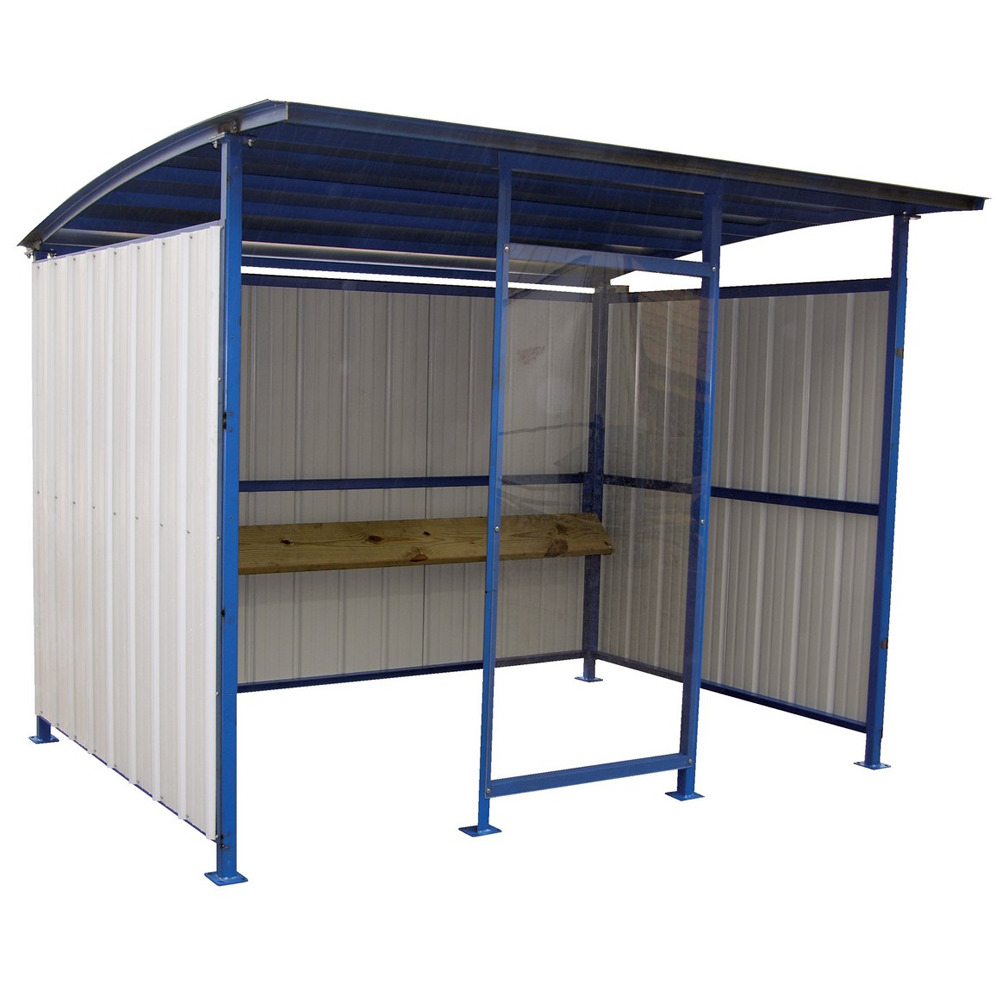 Steel Multi Duty Smokers Shelter 95-1/2 In. x 120 In. x 90-1/16 In. Blue/White - 1