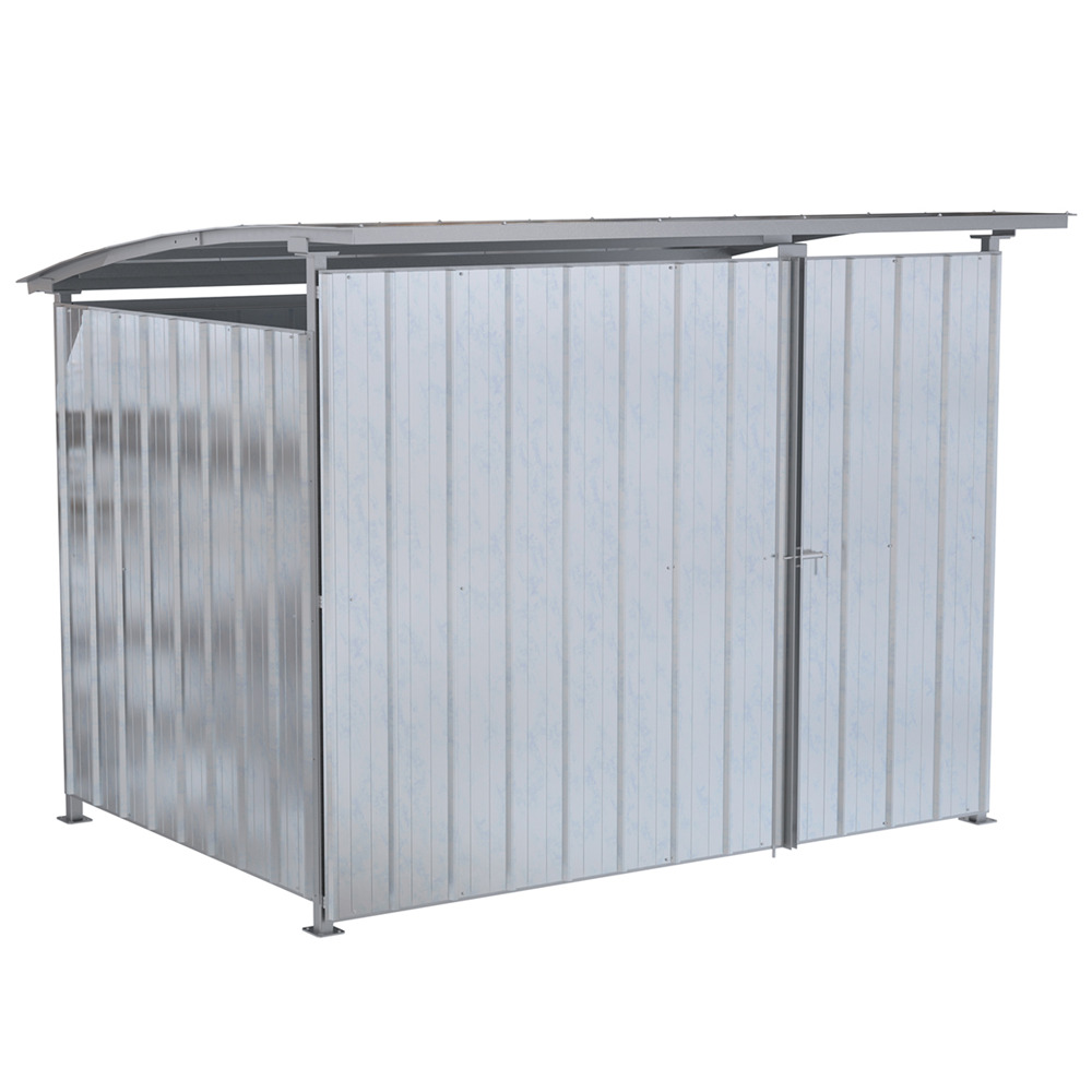 Galvanized Multi Duty Shed with Front Doors 95-1/2 In. x 120 In. x 90-1/16 In. Silver - 1