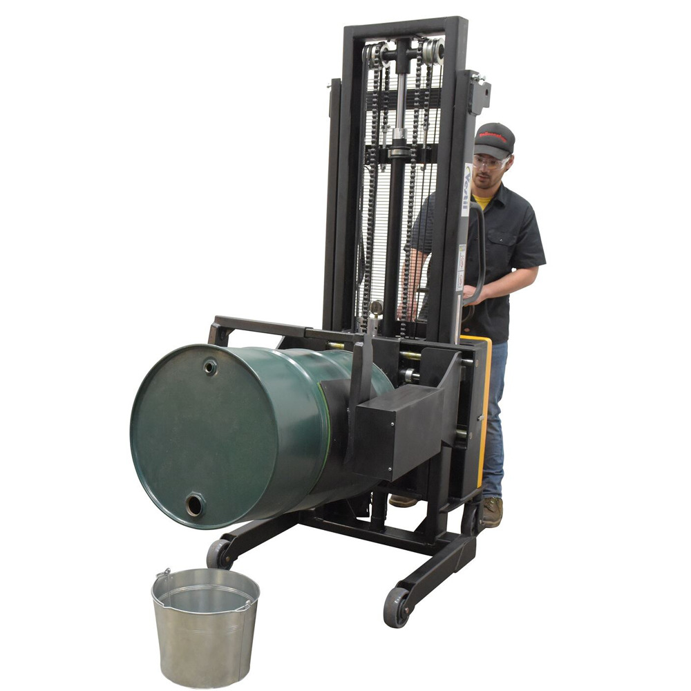 Steel Semi Electric Drum Gripper/Rotator Stacker Accepts 16, 30, & 55 Gallon Steel Drums Black - 2