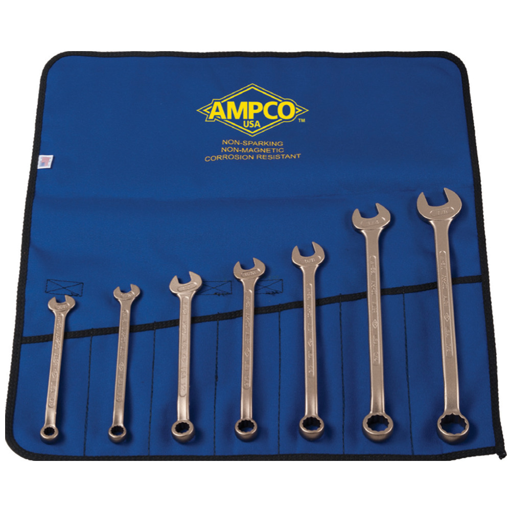 7 Pc Metric Combination Wrench Set: 8mm to 22mm, Non-Sparking, Non-Magnetic, Corrosion Resistant - 1