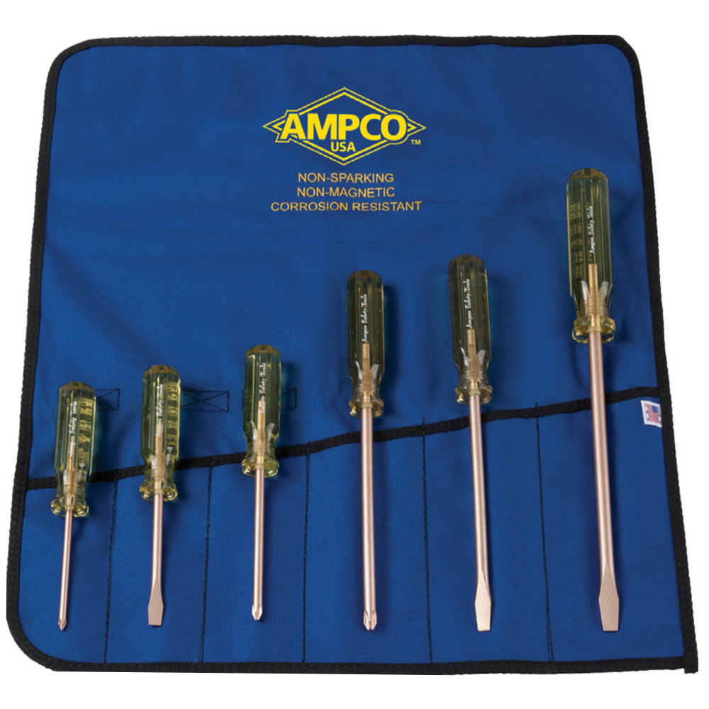 6 Pc Screwdriver Set: 5/16" Tip (3" & 6" Blades), 3/8" Tip (8" Blade), #1, #2, #3 Phillips - 1