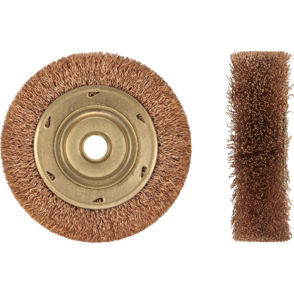 Brush Wheel Crimped Wire 6"Dia, Non-Sparking, Corrosion Resistant - 1