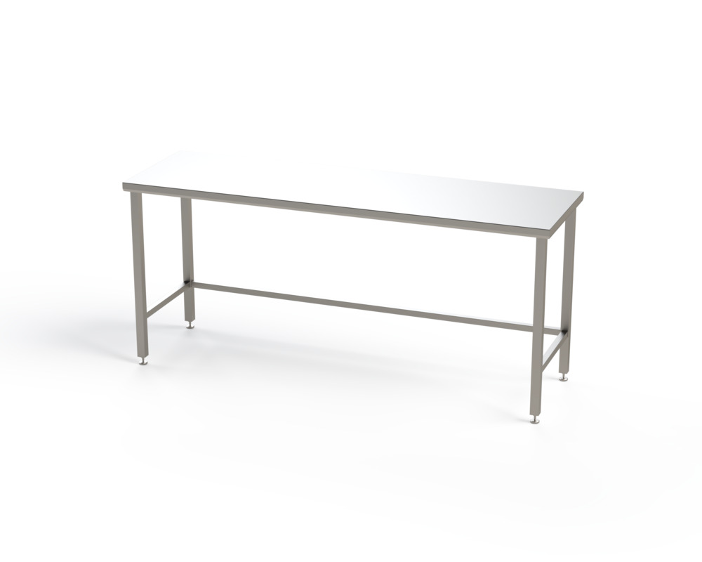 Table en acier inoxydable pour salle blanche, avec plan de travail lisse, 1700 x 700 x 900 mm - 1