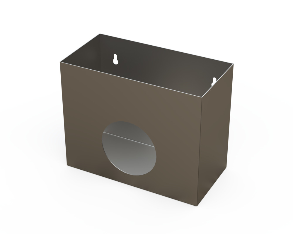 Dispenserlåda för renrum av rostfritt stål, rund dispenseröppning, 320 x 160 x 260 mm - 1