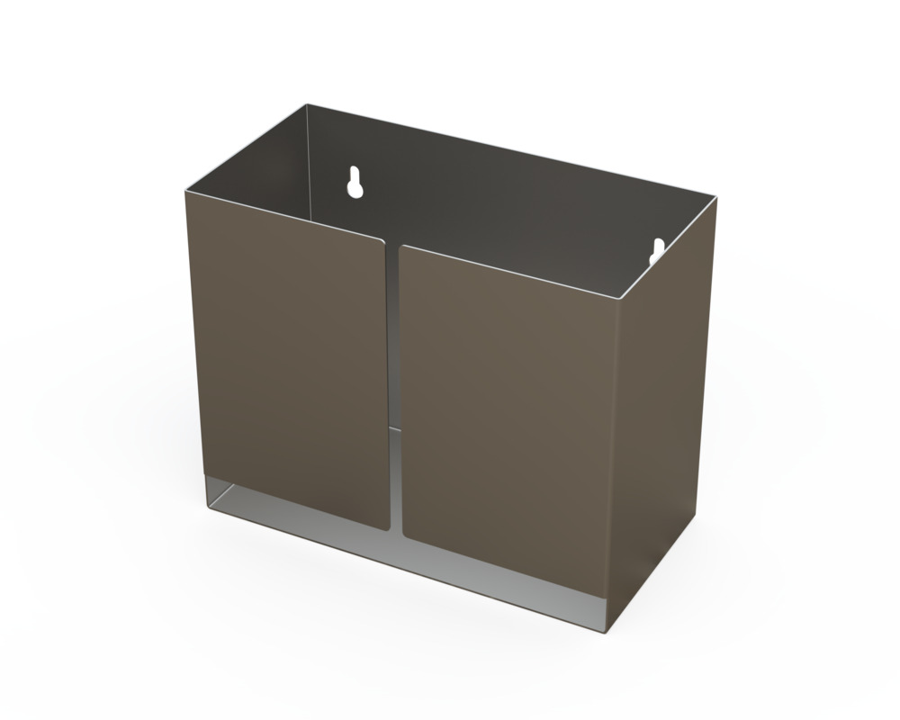 Dispenserlåda för renrum av rostfritt stål, fyllnadsindikator med öppning fram, 320 x 160 x 260 mm - 1