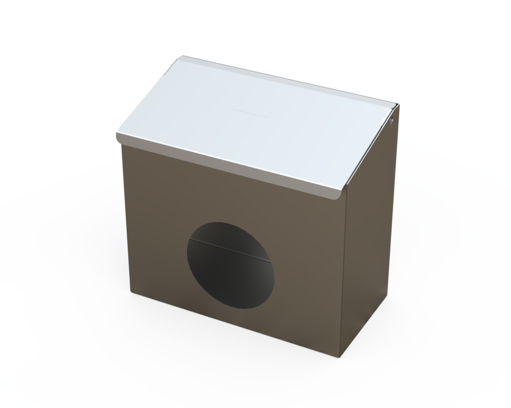 Caja dispensadora para sala limpia, inox, tapa, abertura de extracción redonda, 320 x 160 x 260 - 1