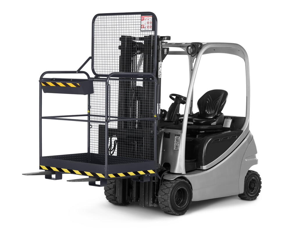 Arbeitskorb Eco für Gabelstapler, Stahl pulverbeschichtet, für 2 Personen, 800 x 1200 mm, anthrazit - 1