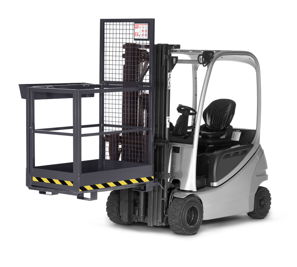 Arbeitskorb Slim für Gabelstapler, pulverbeschichtet, LxB 1200 x 800 mm, Traglast 300 kg, anthrazit - 1