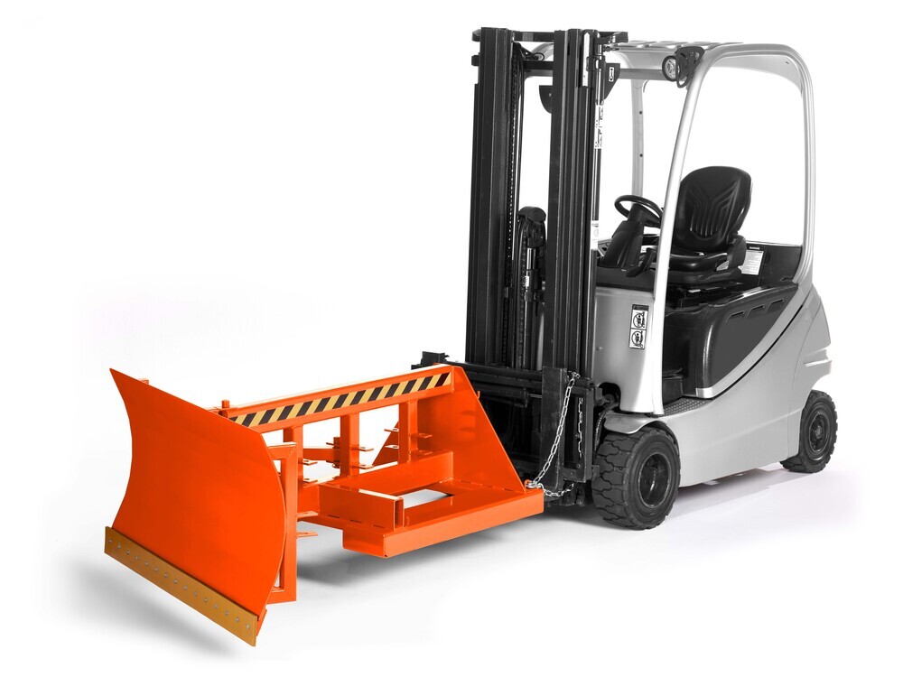 Sneeuwduwer type RSP-15 voor vorkheftrucks, staal met poedercoating, LxB 1250 x 1500 mm, oranje - 1