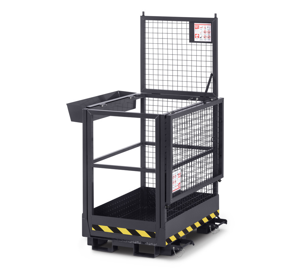 Arbeitskorb Duo für Gabelstapler, Stahl pulverbeschichtet, 800 x 1200 mm, Traglast 300 kg, anthrazit - 2