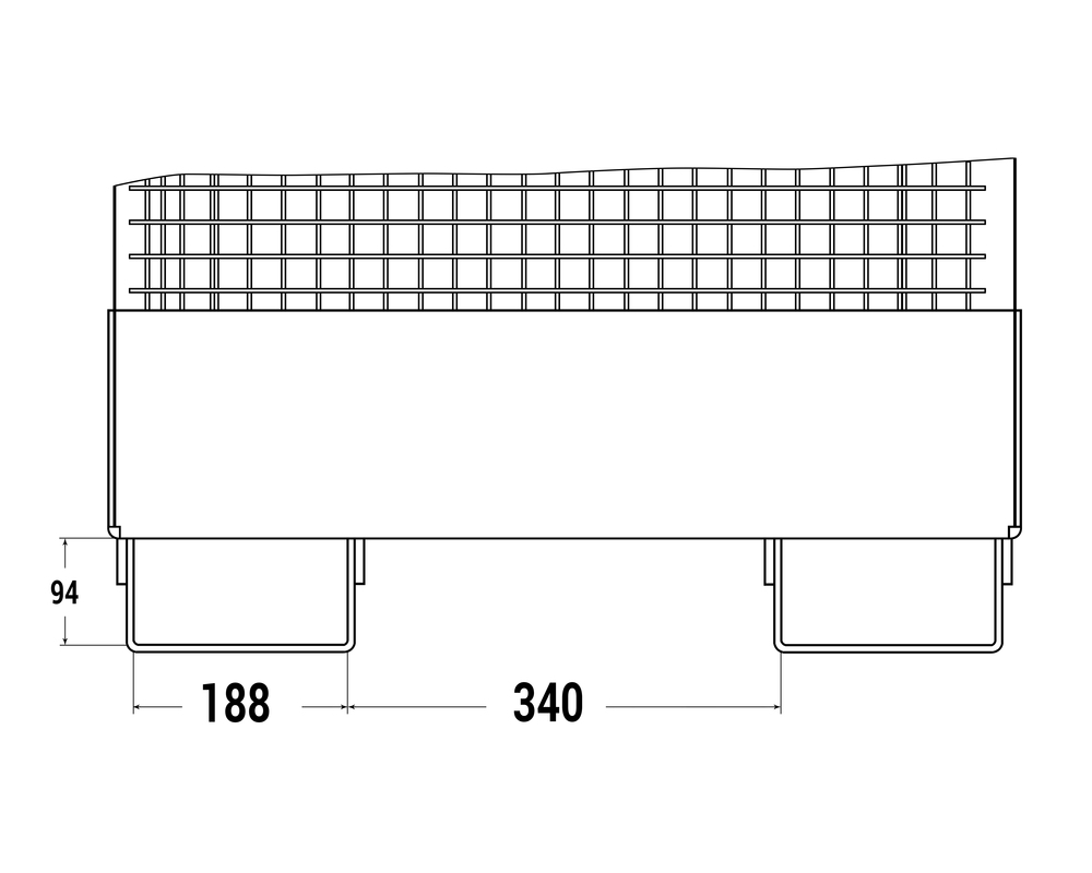 Arbeitskorb One für Gabelstapler, Stahl pulverbeschichtet, LxB 800x800mm, Traglast 240kg, rot - 3