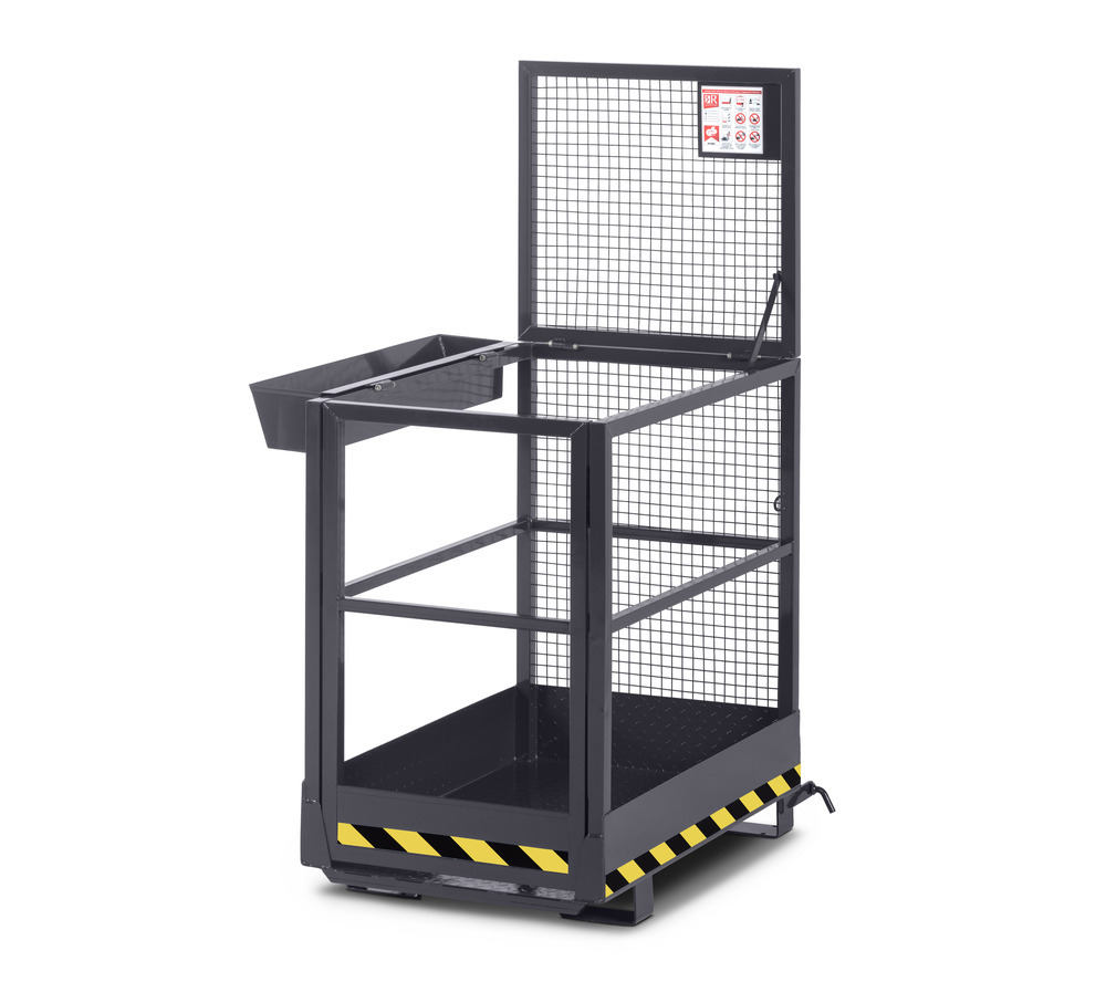 Arbeitskorb Slim für Gabelstapler, pulverbeschichtet, LxB 1200 x 800 mm, Traglast 300 kg, anthrazit - 2
