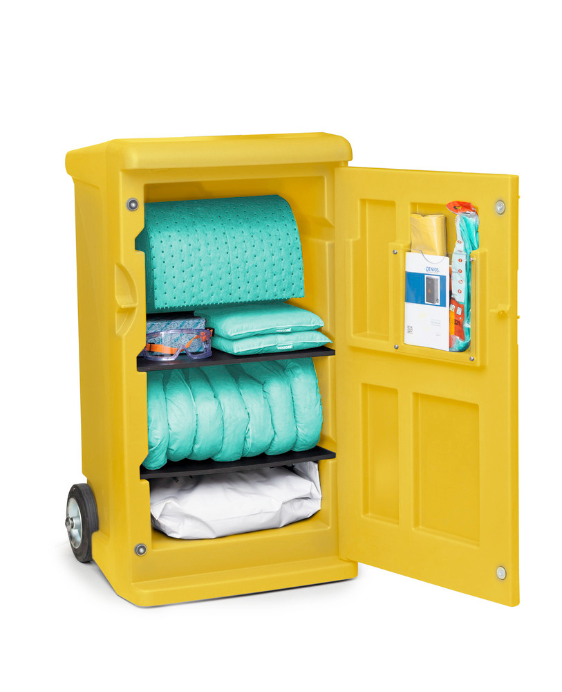 Emergency Spill Kit Caddy - Chemical - Medium - Absorbs 100 Gallons - Lockable - 1