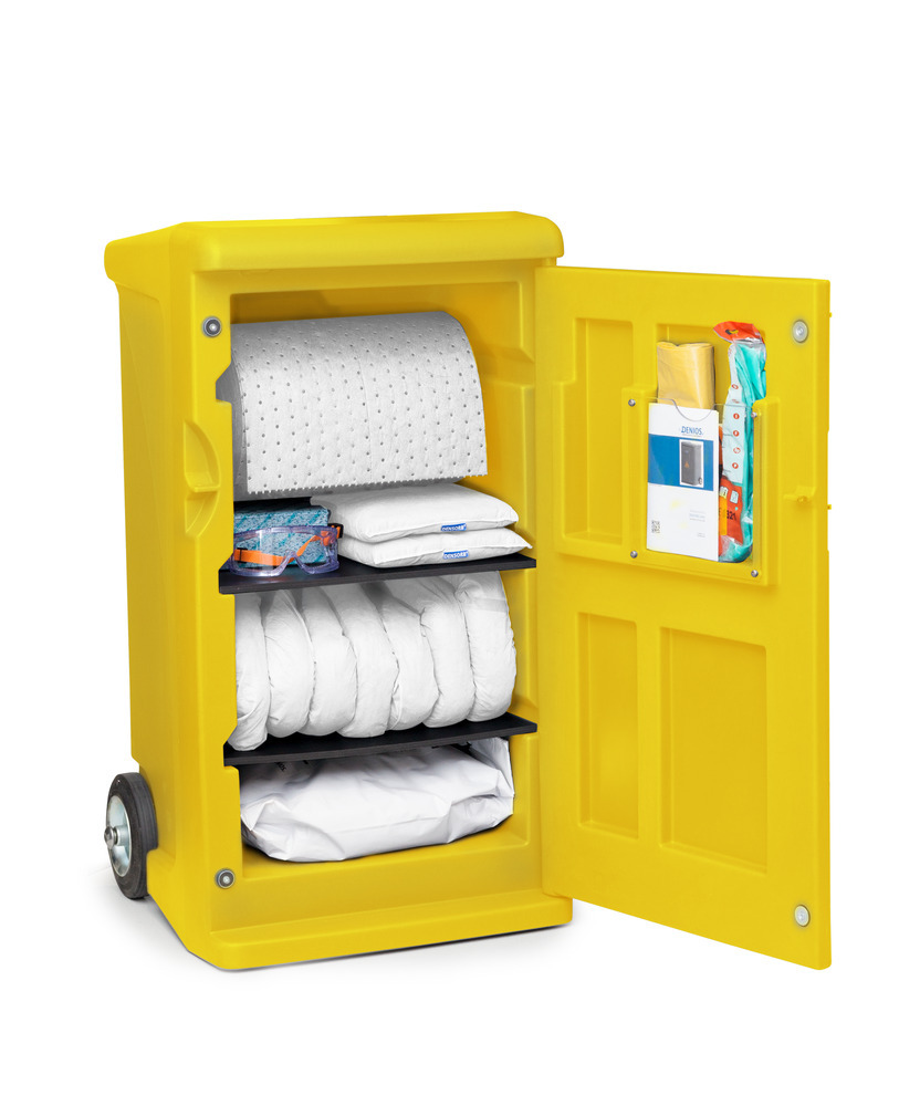 Emergency Spill Kit Caddy - Oil - Medium - Quick Maneuverability - Lockable - 2