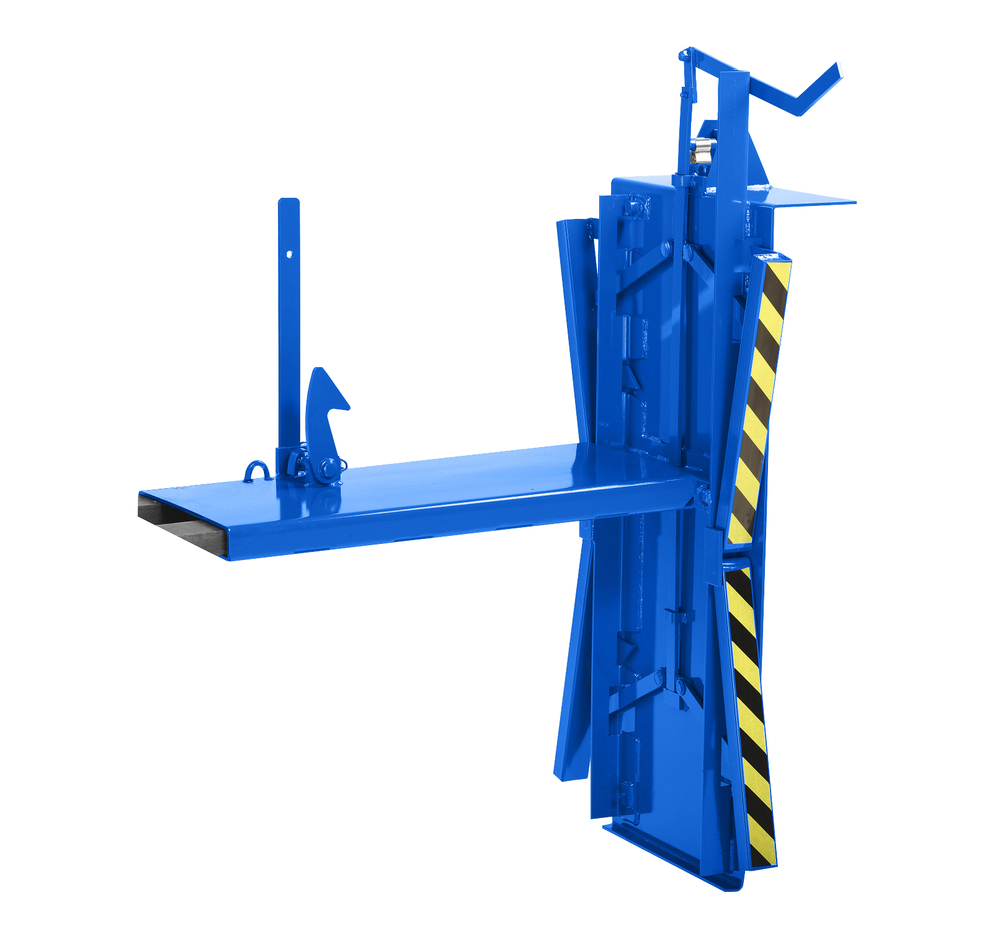 Gitterboxwender Typ RGW, zum Wenden von EURO-Gitterboxen mit dem Stapler, 450 kg Traglast, blau - 2