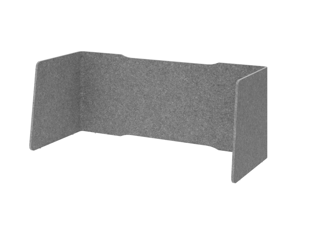 Parete acustica per scrivania con larghezza di 1600 mm, 1540x650x600mm, grigia - 1