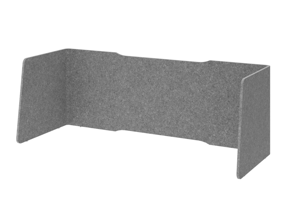 Akustisk skrivbordsavdelare, för bord med B = 1800 mm, 1740 x 650 x 600 mm, grå - 1
