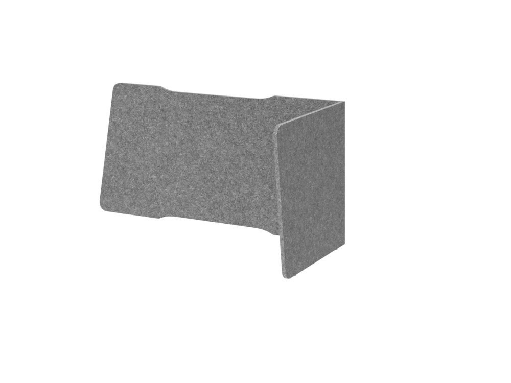 Akustisk skrivbordsavdelare, 2-sidig, vikt, 1275 x 650 x 605 mm, grå - 1