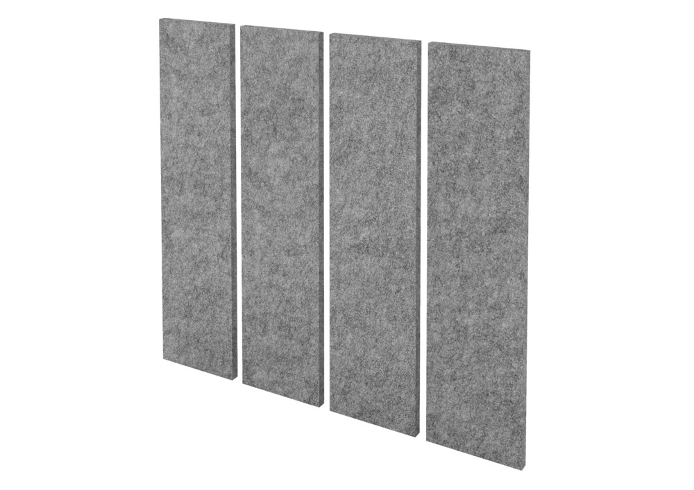 Akustikpanel vägg, 250 x 25 x 2000 mm, grå, 4 styck - 1