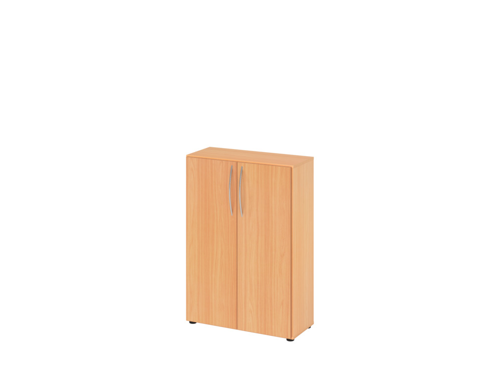 Büroschrank, für Akten/Ordner, 2 Fachböden, Bogengriff, 800 x 346 x 1144 mm, buche/buche - 1