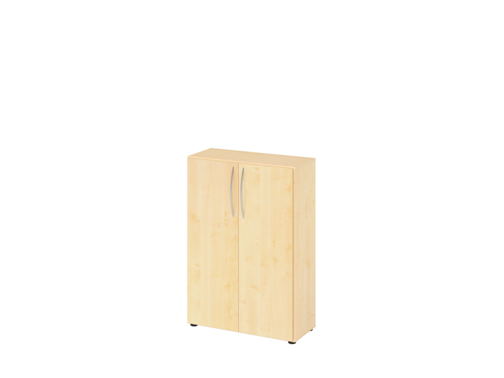 Armoire de bureau, pour dossiers/classeurs, 2 étagères, poignée arc, 800x346x1144 mm, érable/érable - 1