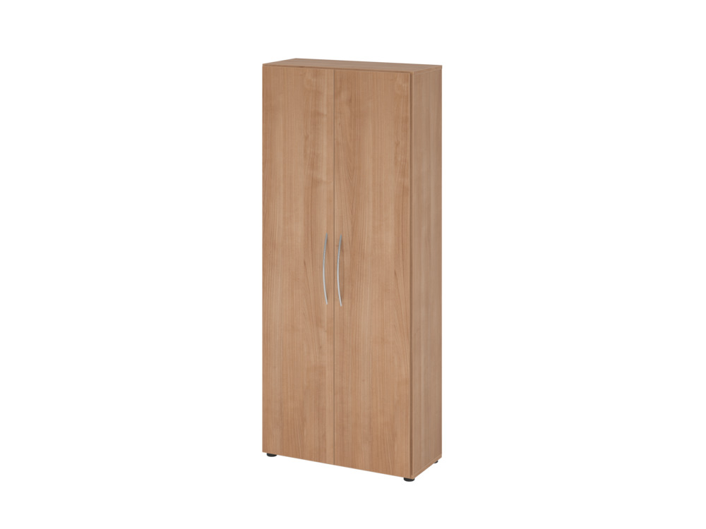 Büroschrank, für Akten/Ordner, 4 Fachböden, Bogengriff, 800 x 346 x 1880 mm, nussbaum/nussbaum - 1