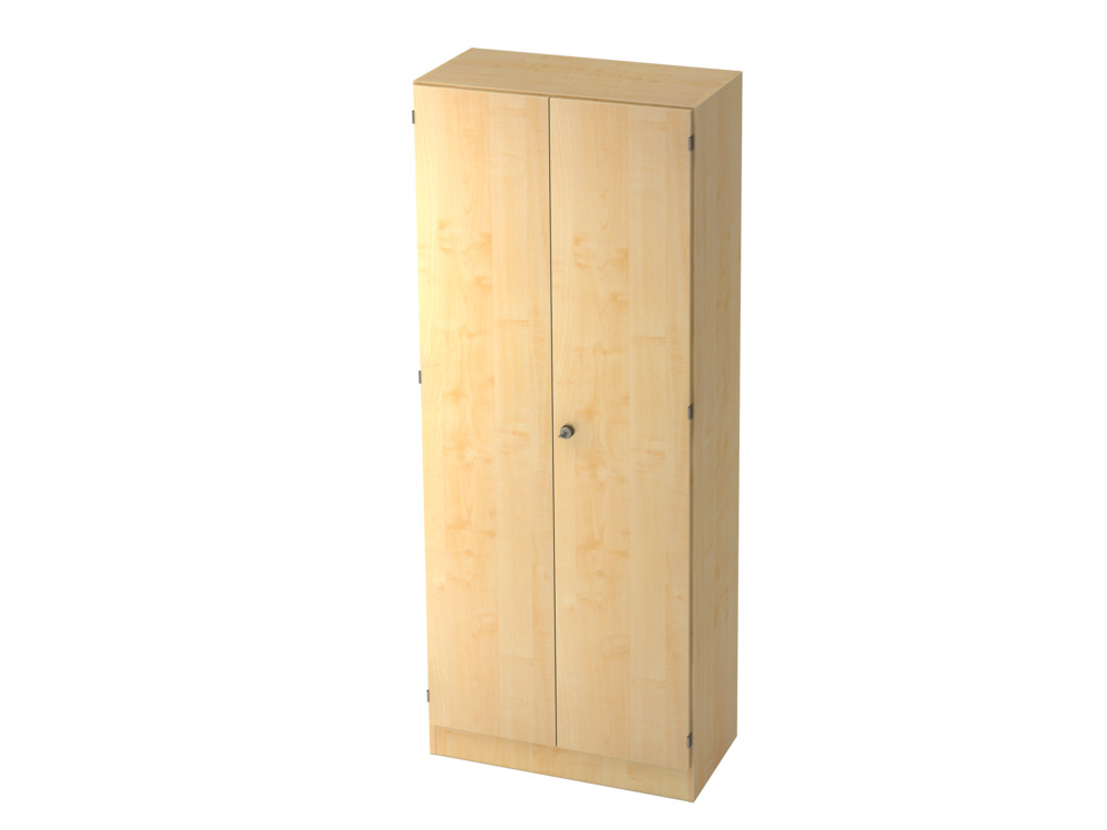 Garderobenschrank, für Kleidung, Sockelblende, abschließbar, 800 x 420 x 2004 mm, ahorn/ahorn - 1