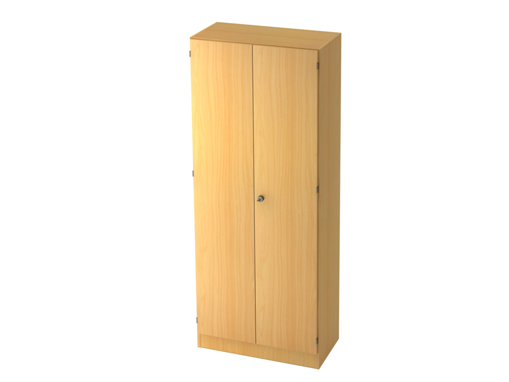 Garderobenschrank, für Kleidung, Sockelblende, abschließbar, 800 x 420 x 2004 mm, buche/buche - 1