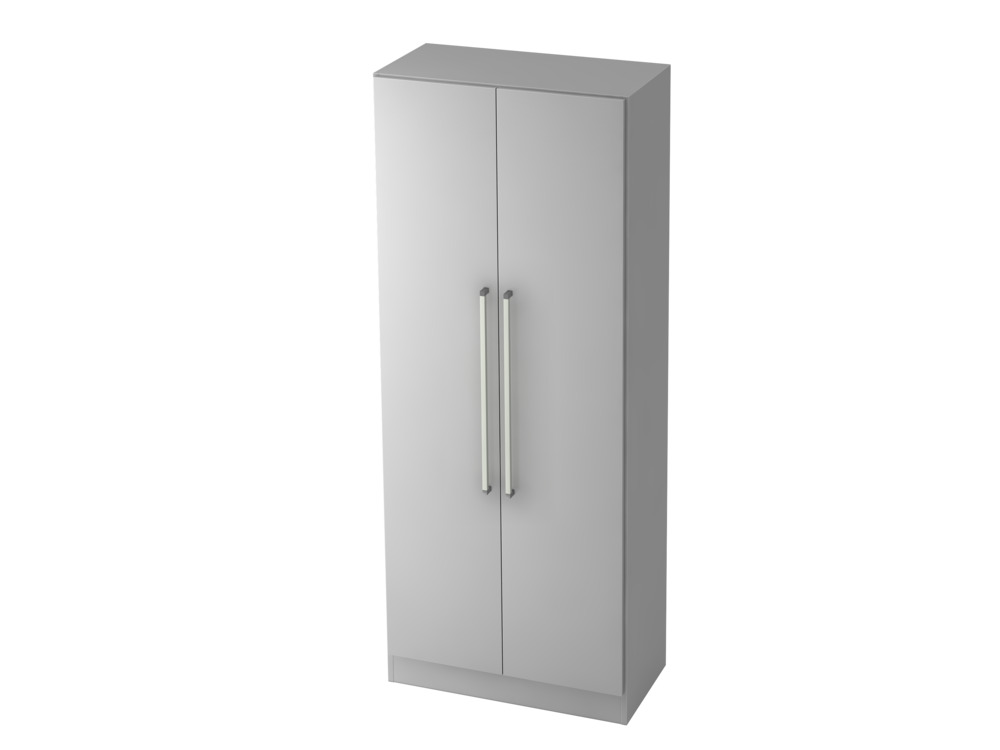 Garderobenschrank, für Kleidung, Sockelblende, 800 x 420 x 2004 mm, grau/grau - 1