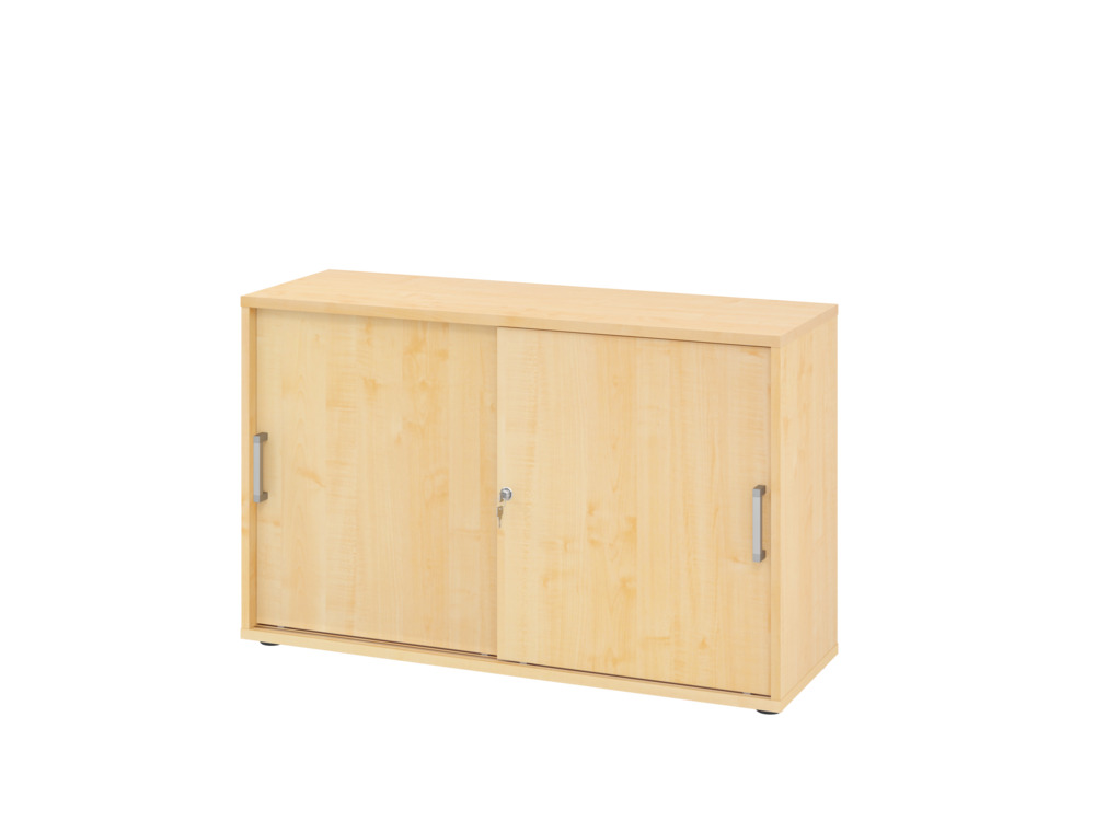 Schiebetürenschrank, für Akten/Ordner, 1200 x 400 x 748 mm, ahorn/ahorn - 1