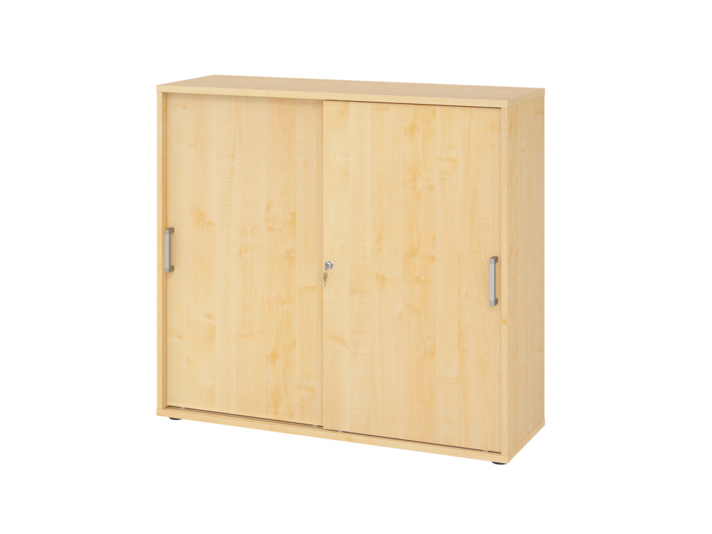 Schiebetürenschrank, für Akten/Ordner, 1200 x 400 x 1100 mm, ahorn/ahorn - 1