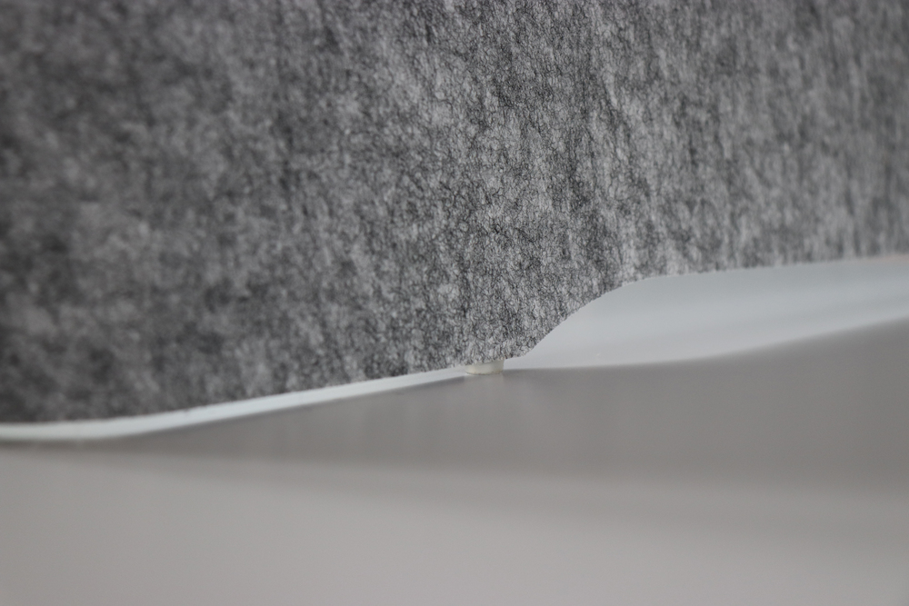 Akustisk skrivbordsavdelare, för bord med B = 1600 mm, 1540 x 650 x 600 mm, grå - 5