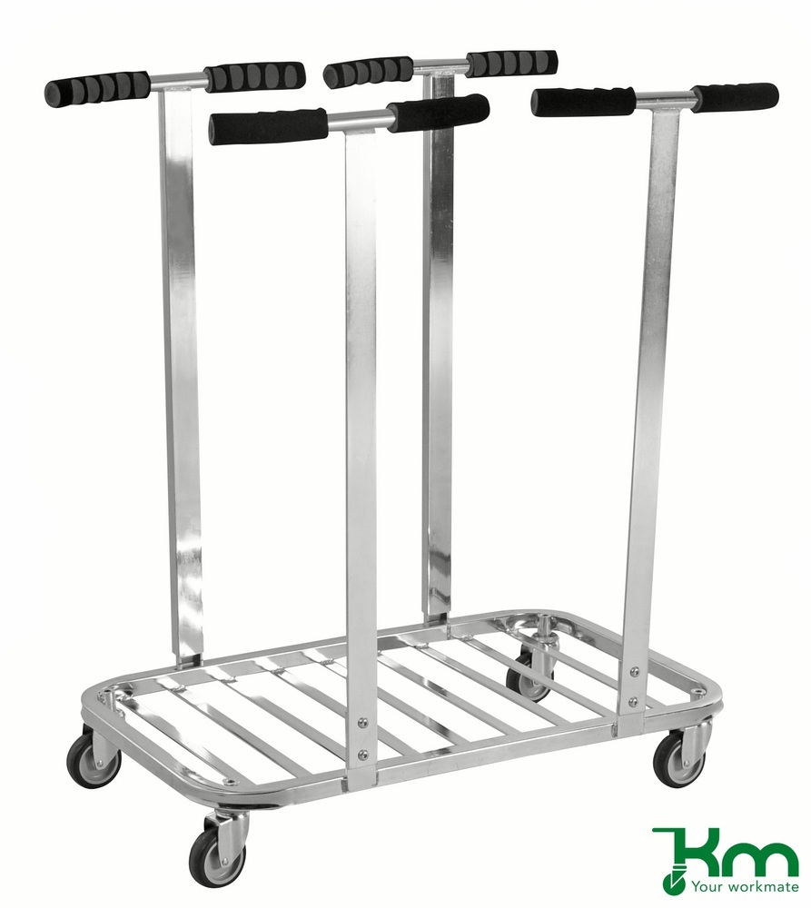 Supporto mob. KM x sacchi per rif., acc., zincato, 4 ruote orientb. e 4 piedini, x 2 sacchi da 120l. - 1