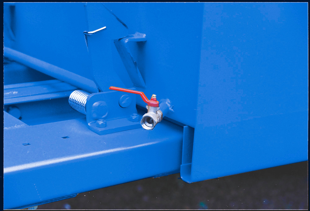 Robinet et grille de décantation pour bennes basculantes type BAB,SUB BAD de 500-2000 litres, bleu - 1