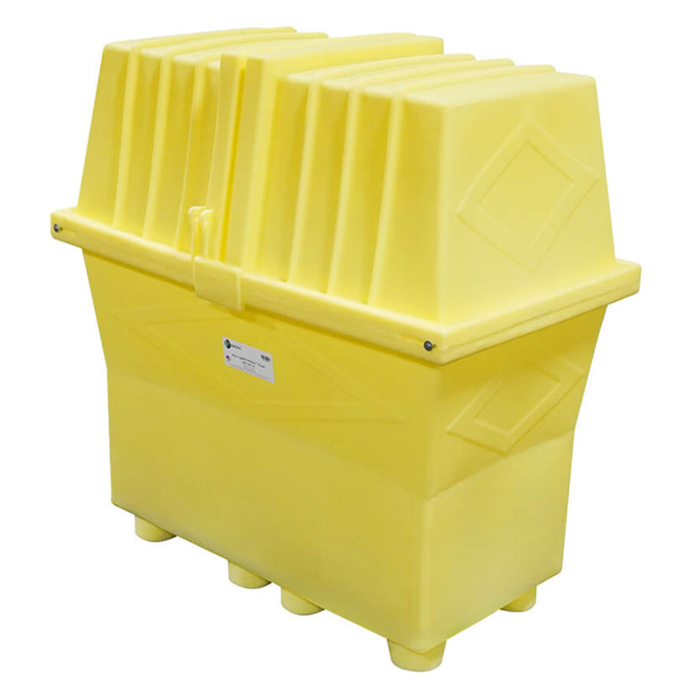 Poly Safety Pack Outdoor Drum Storage XL - Gull-wing door - Yellow - Without Drain Plug - 3