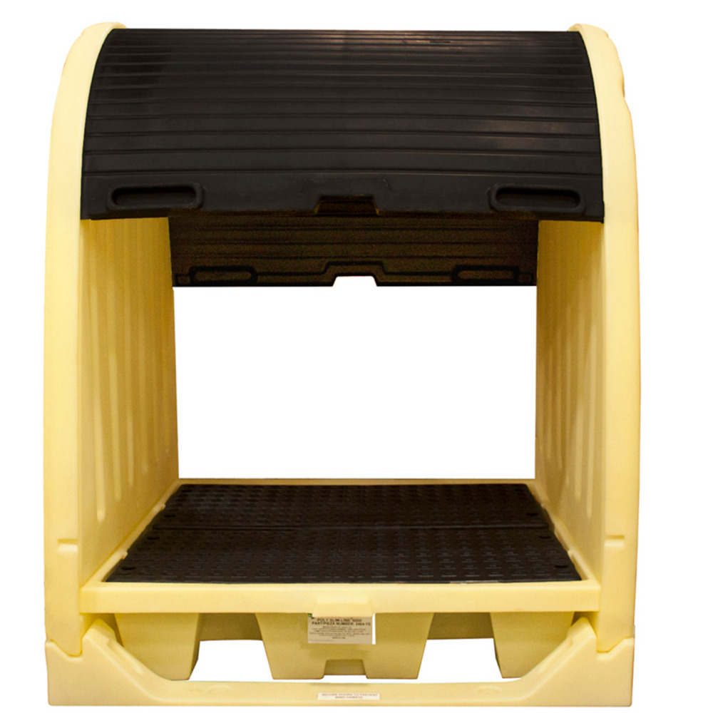 4 Drum Roll-Top Hardcover Spill Pallet - No Drain - Yellow  - 2