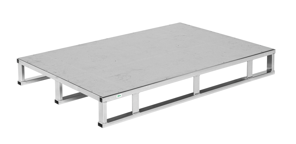 Oceľová paleta Kongamek, pozinkovaná, 1200 x 800 x 147 mm, konštrukcia plochy: plech - 1