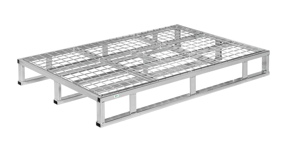 Stålpall Kongamek, galvaniserad, 1200 x 800 x 153 mm, plattformsdesign: galler - 1