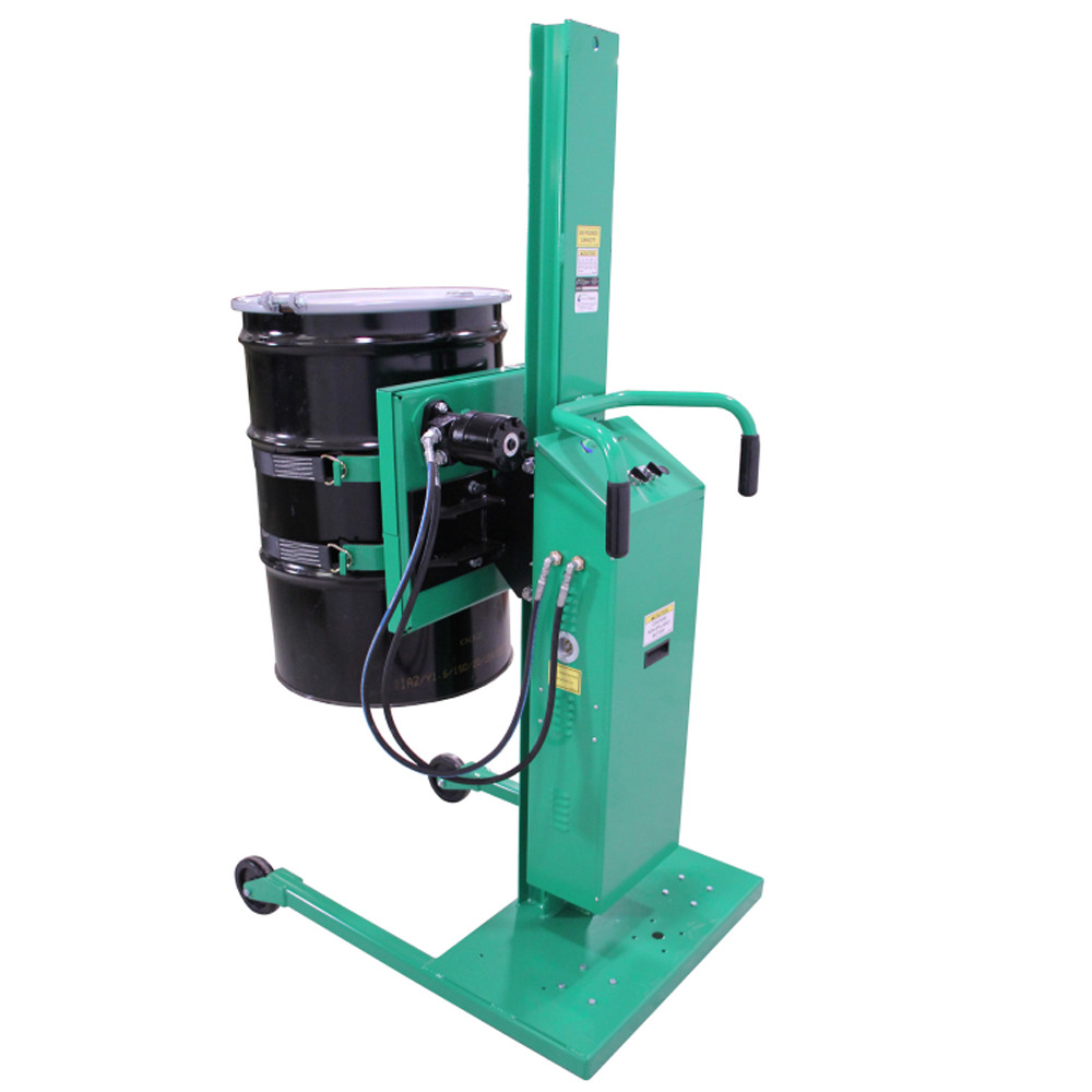 Drum Lifter & Rotator - Battery Powered - Steel Construction - Poly Wheels - Green - 2