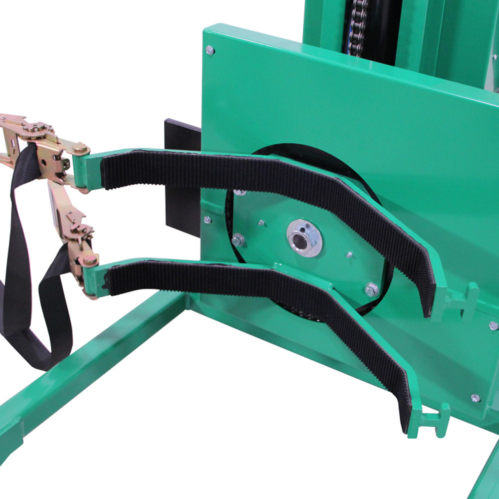 Drum Lifter & Rotator - Battery Powered - Steel Construction - Poly Wheels - Green - 3