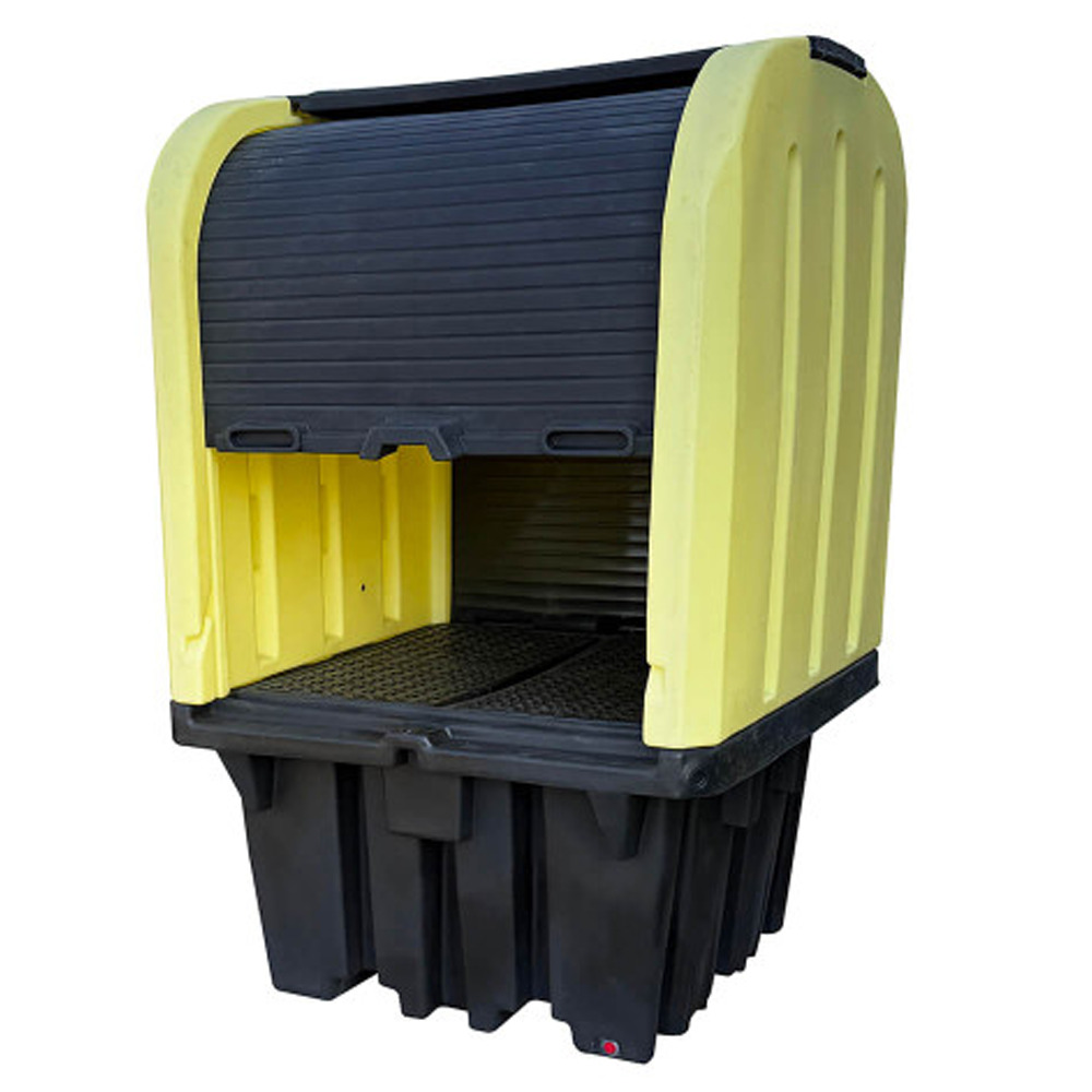 IBC Roll Top Hardcover Spill Pallet, Yellow - 6