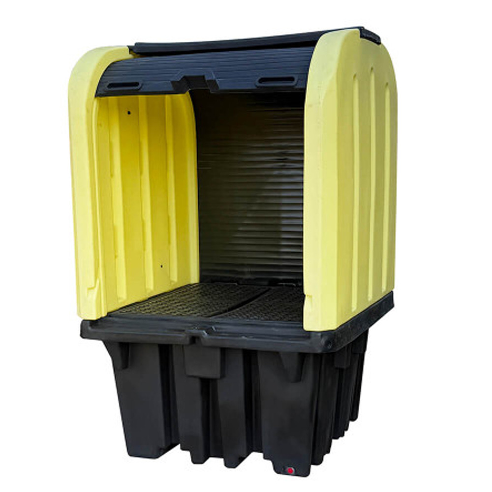 IBC Roll Top Hardcover Spill Pallet, Yellow - 7