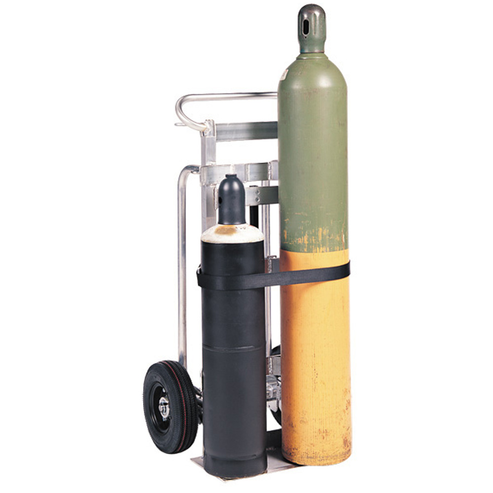 Alumnium Cylinder Cart - Pneumatic Wheels - Lightweight - 2 Cylinder Capacity - 5