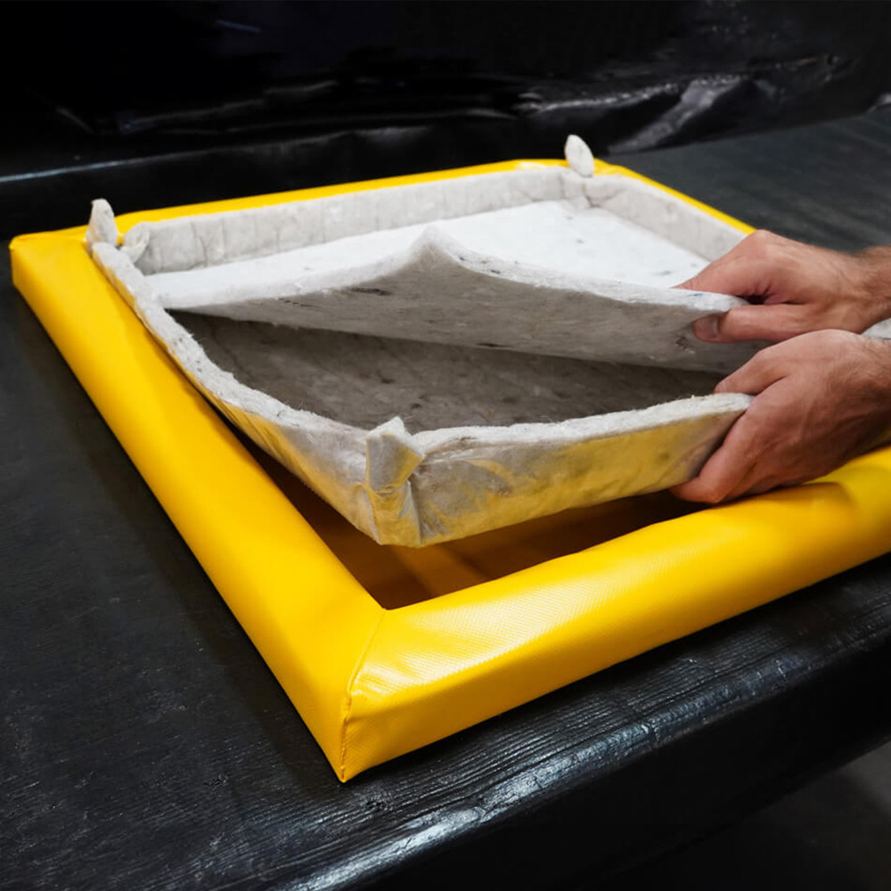 Poly Filter Spill Pads - 2' x 2'x 3" - Yellow - 4