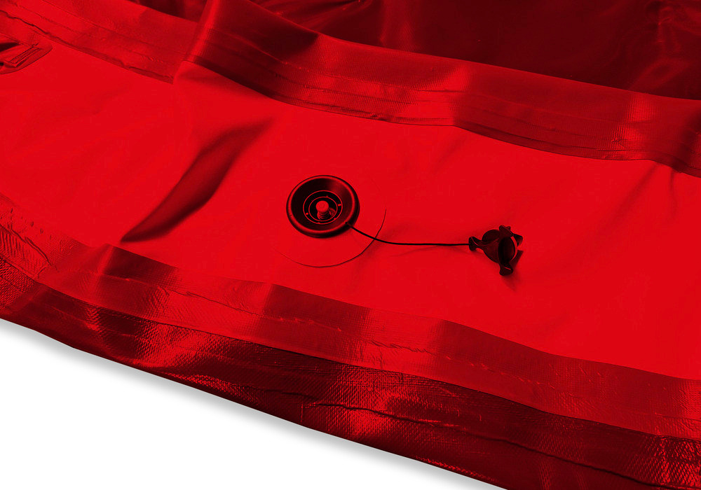 Bac de rétention, gonflable, DropStitch, 1000 x 1000 x 200 mm, 200 litres, rouge - 3